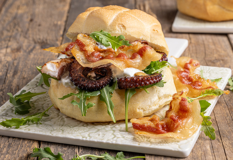Ricetta panino guanciale e polpo - King's