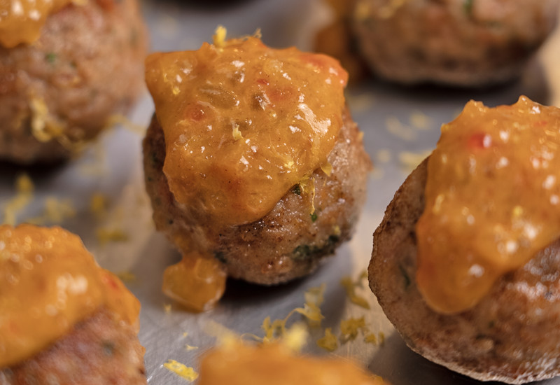 Polpettine di mortadella con parmigiano e mostarda - King's